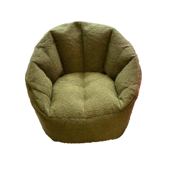 Snug Bean Bag Boucle Chair Dark Green