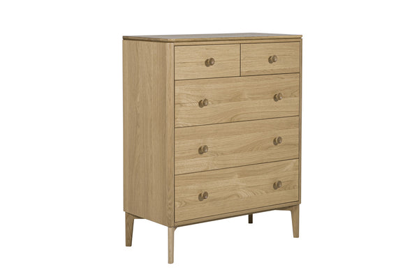 Harlow Medium Chest 5 Drawer - Oak Natural