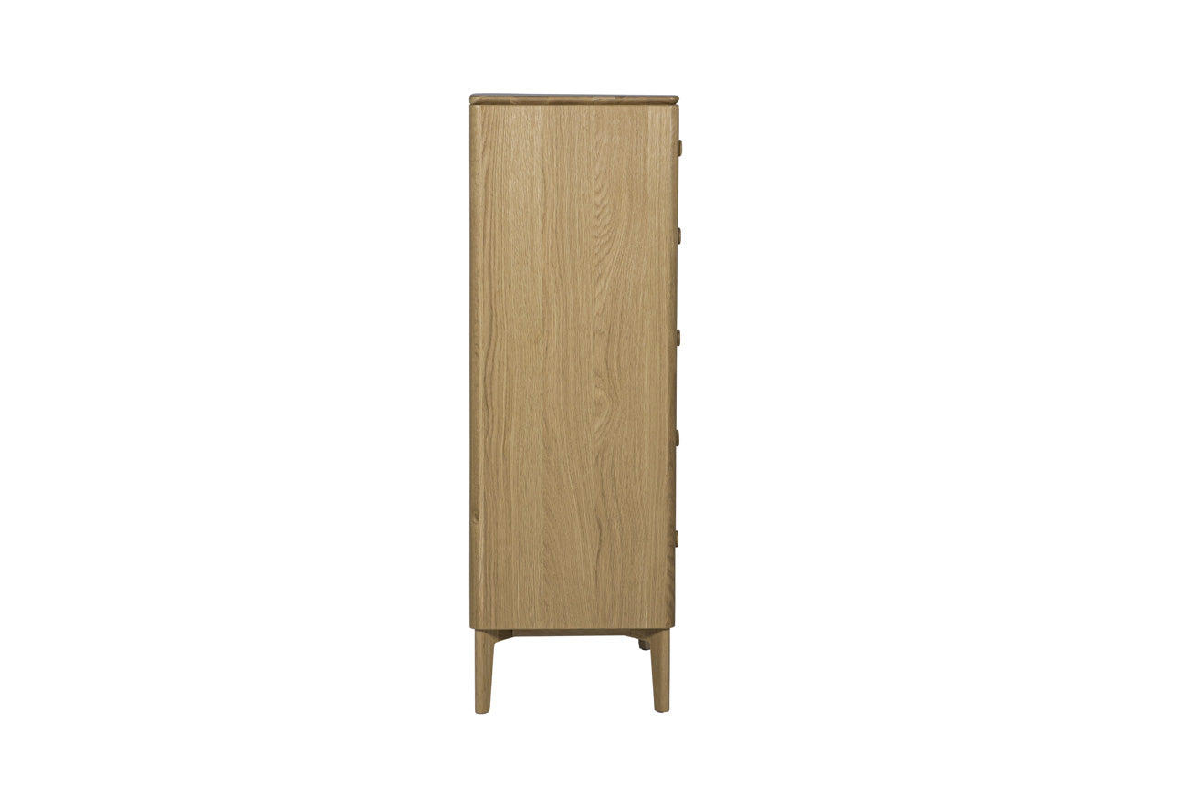 Harlow Tall Chest 5 Drawer - Oak Natural