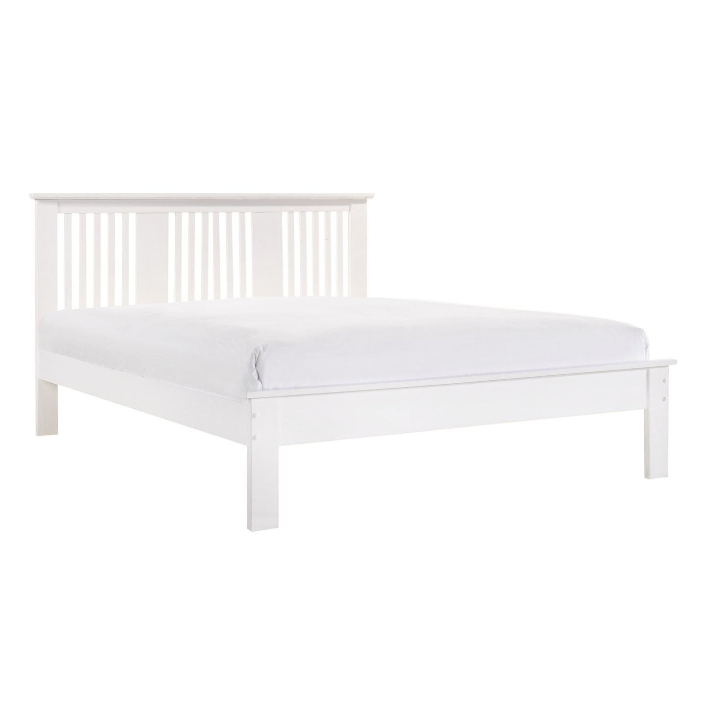 Lanna Slatted Bed - White