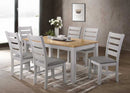 Hampton 5' Dining Set Grey and Oak With 6 Grey Padded Columbus Chairs