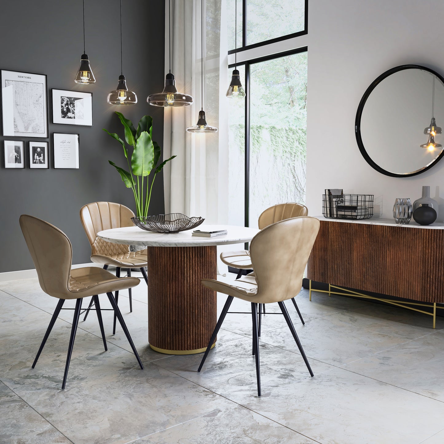 Stanford Round Dining Table - Marble Top