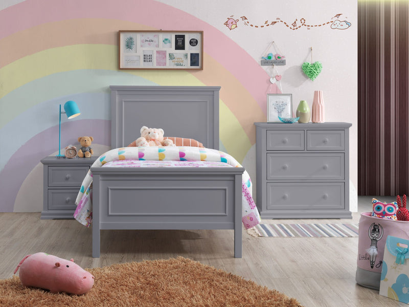 Polly 3' Panel Bed Frame Grey