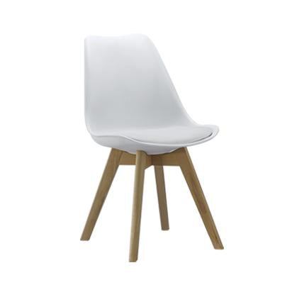 Eames Style Dining Chairs White with padded seat - Back in stock this April