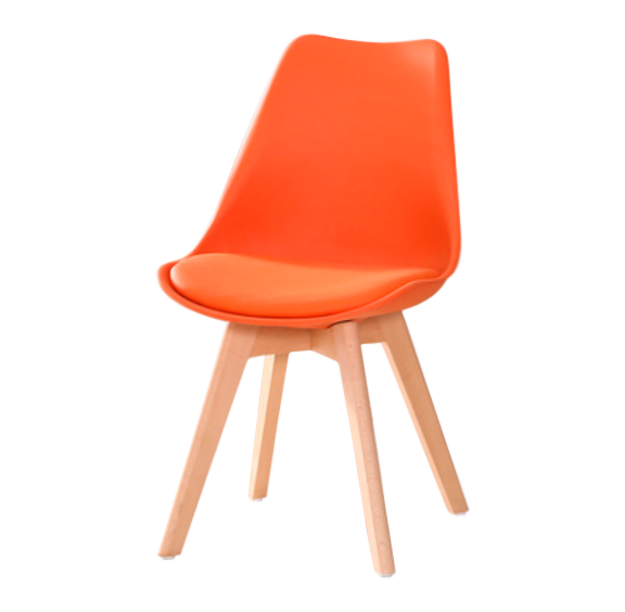 Eames Style Dining Chairs Orange with padded seat - Back in stock this April