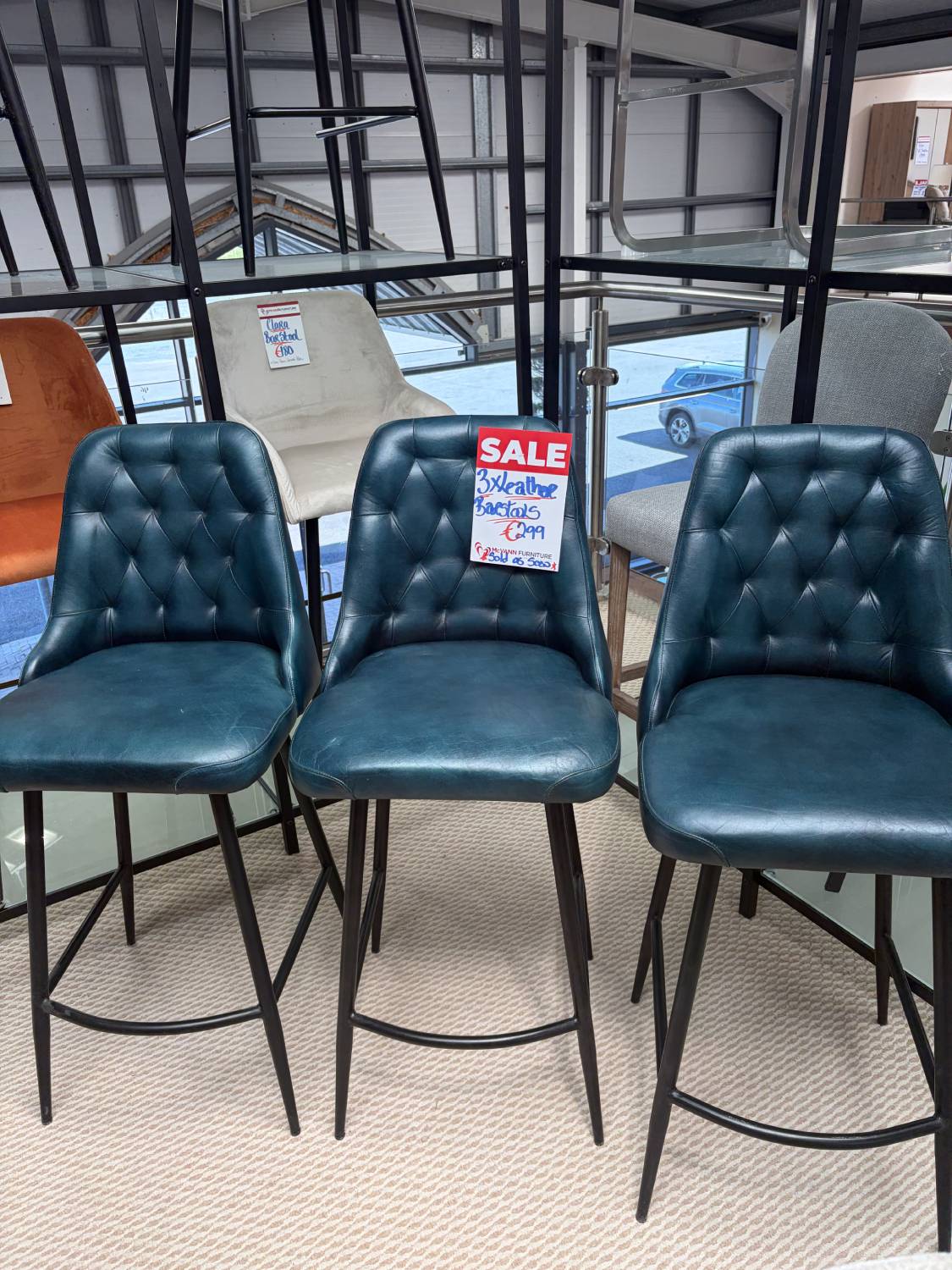 Leather Barstools - Ex display