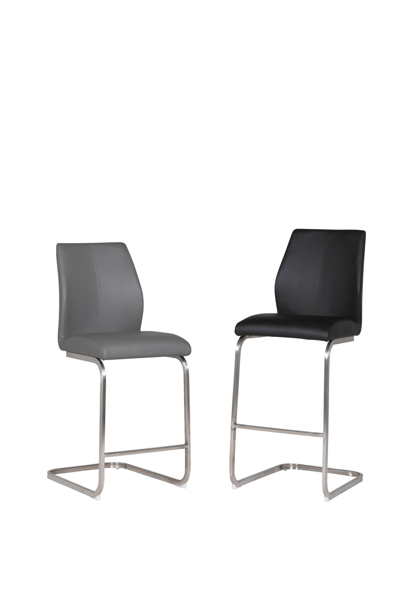 Wilma Counter Stool - Brushed Steel Black