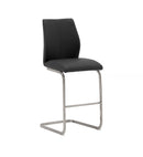Wilma Counter Stool - Brushed Steel Black