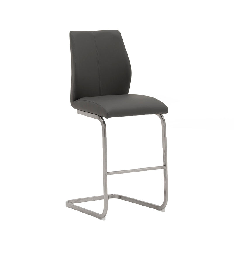 Wilma Counter Stool - Brushed Steel Grey