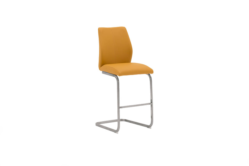 Wilma Counter Stool - Brushed Steel Pumpkin