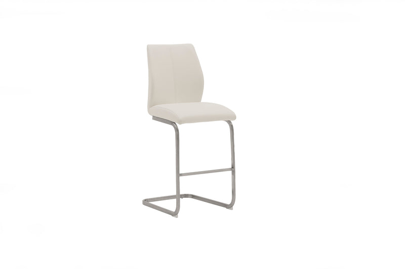 Wilma Counter Stool - Brushed Steel White