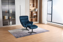 Fisher Swivel Recliner with Footstool Deep Ocean
