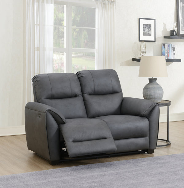 George Electric Reclining 2 Seater Sofa Dark Grey