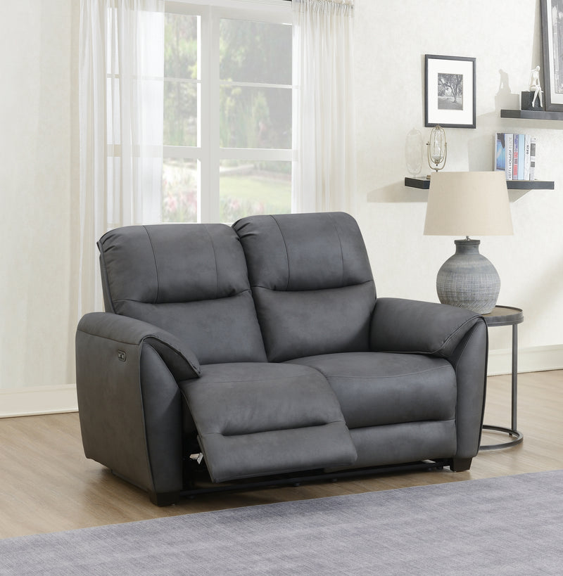 George Electric Reclining 2 Seater Sofa Dark Grey