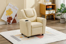 Kids Recliner With Cupholder - Beige
