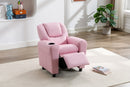 Kids Recliner With Cupholder - Light Pink
