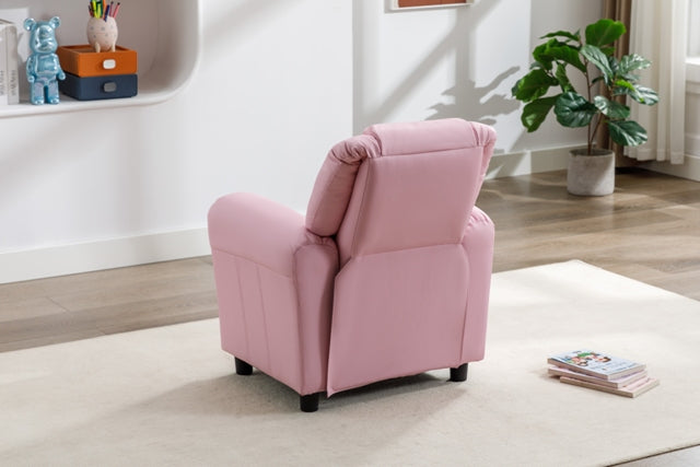 Kids Recliner With Cupholder - Light Pink