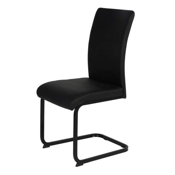 Leanne Chair Black PU Black Legs