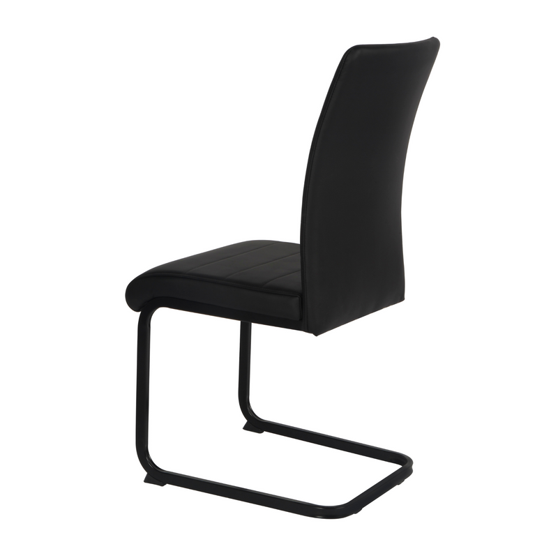 Leanne Chair Black PU Black Legs