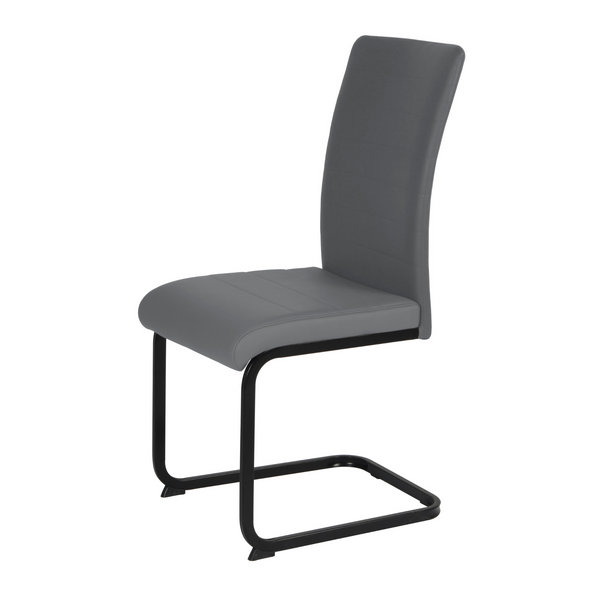 Leanne Chair Grey PU Black Legs