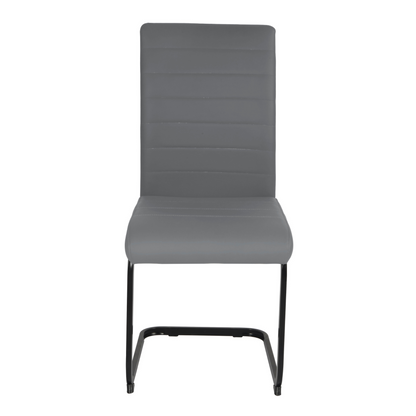 Leanne Chair Grey PU Black Legs