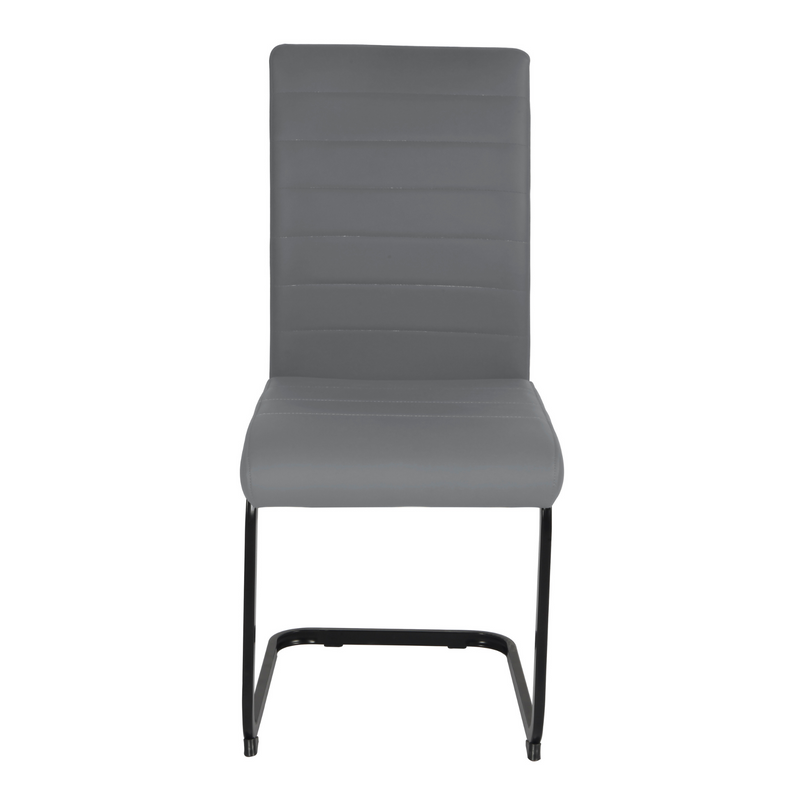 Leanne Chair Grey PU Black Legs