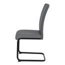 Leanne Chair Grey PU Black Legs