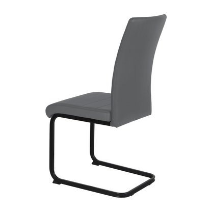Leanne Chair Grey PU Black Legs