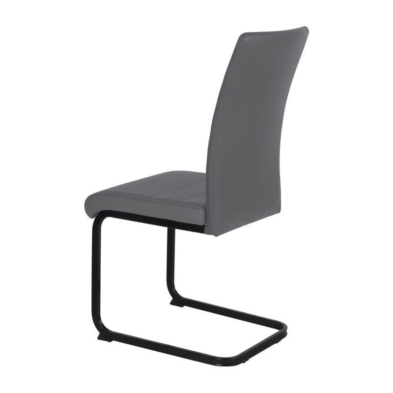 Leanne Chair Grey PU Black Legs