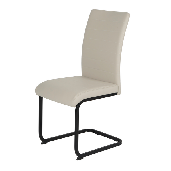 Leanne Chair Taupe PU Black Legs