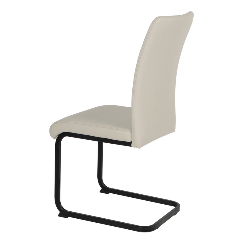 Leanne Chair Taupe PU Black Legs