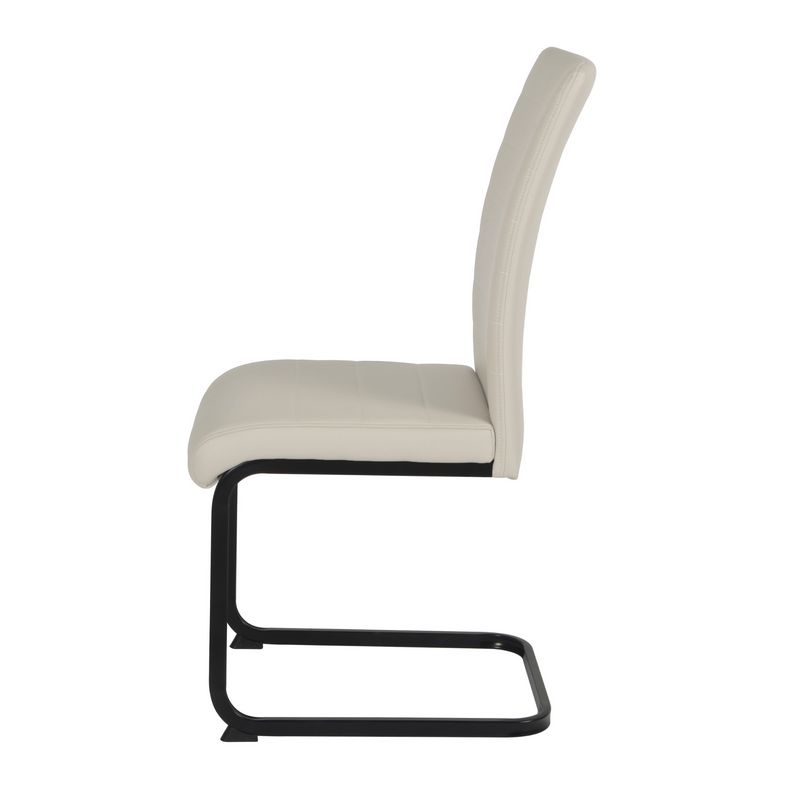 Leanne Chair Taupe PU Black Legs