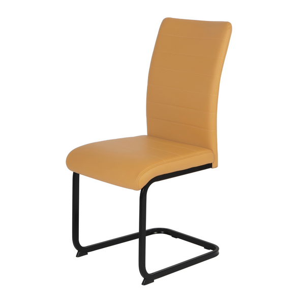 Leanne Chair Yellow PU Black Legs