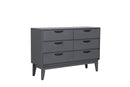 Lush Dressing Chest 6 Drawer- Dark Grey