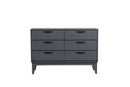 Lush Dressing Chest 6 Drawer- Dark Grey