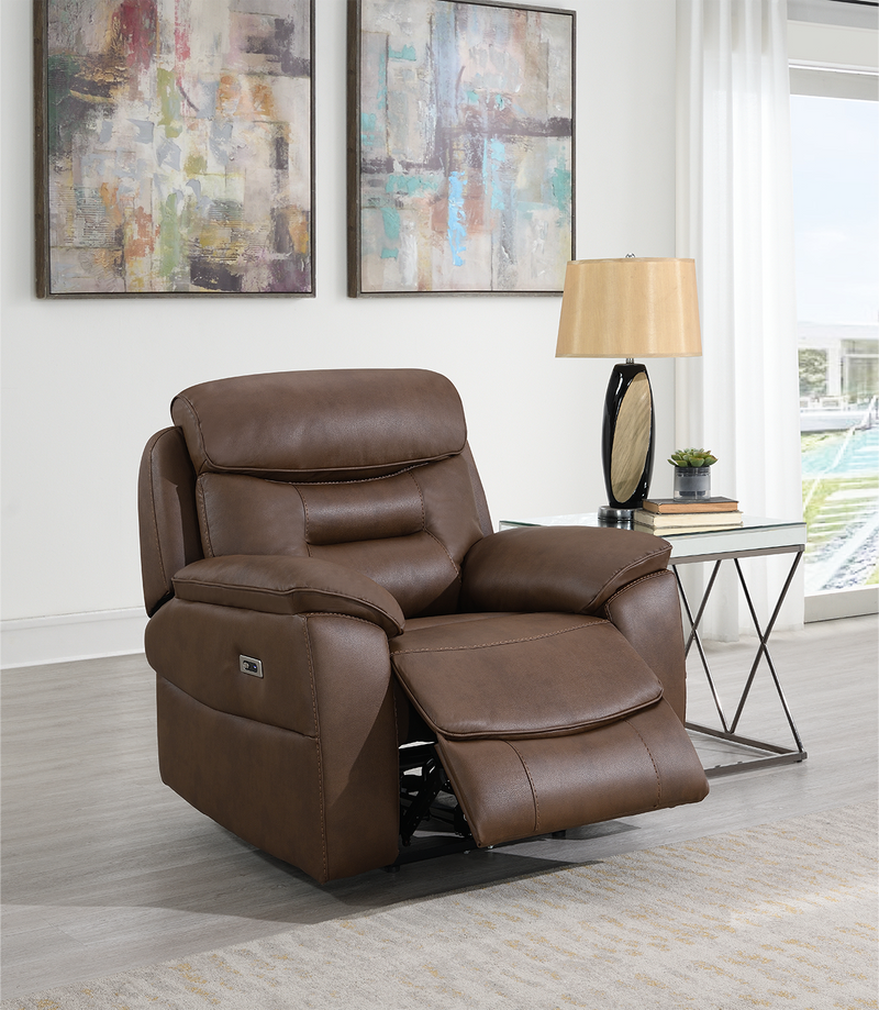 Levi Electric Reclining Armchair Chestnut