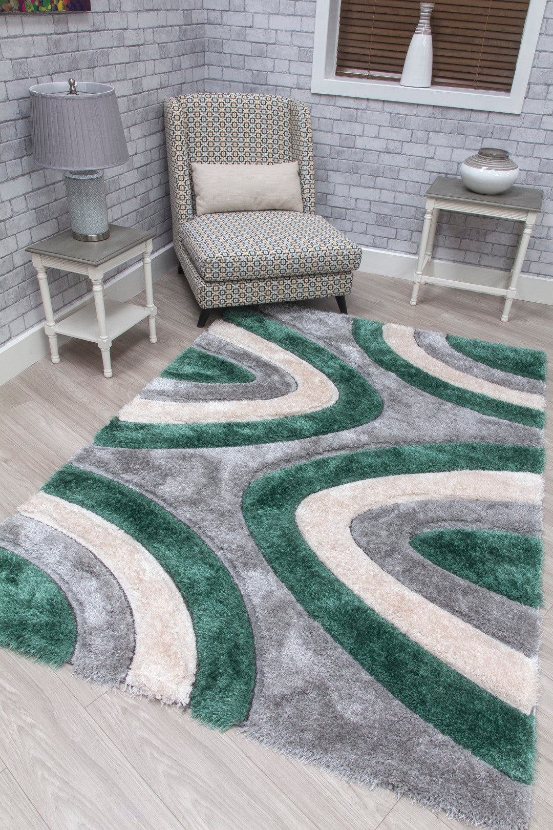 Lush Ripple Rug Green