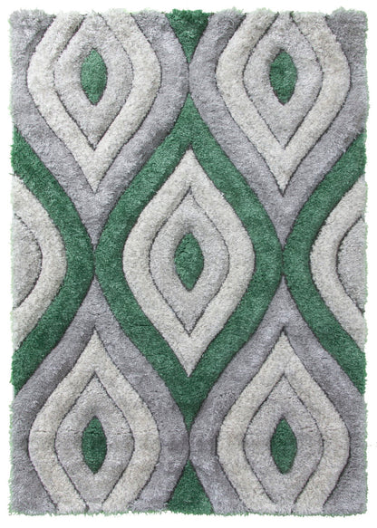 Lush Teardrop Rug Green
