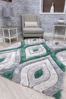 Lush Teardrop Rug Green