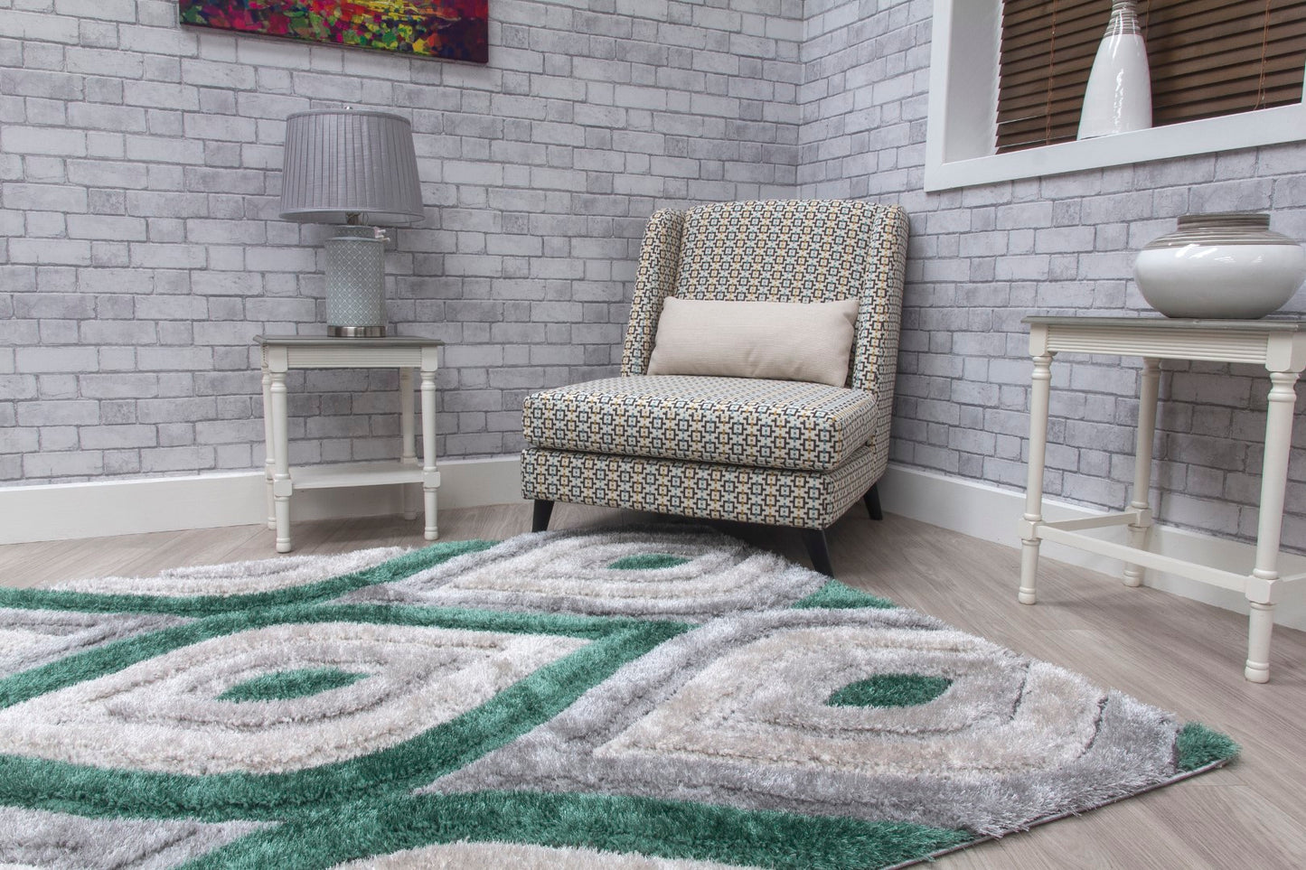 Lush Teardrop Rug Green