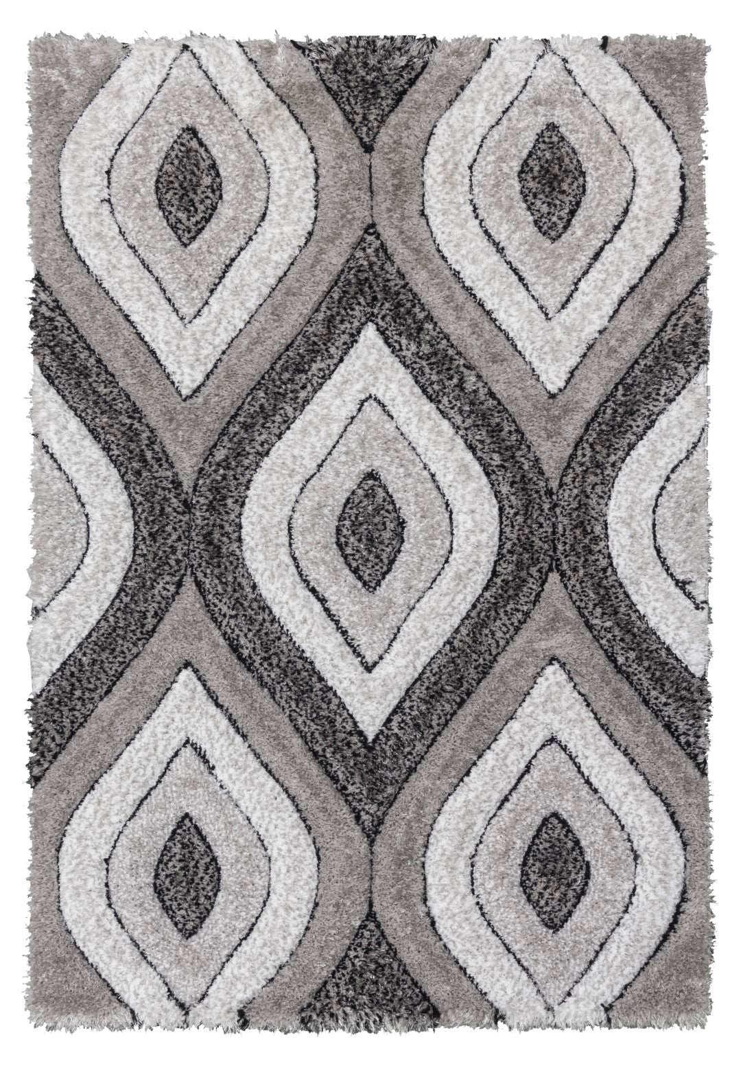 Lush Teardrop Rug Grey