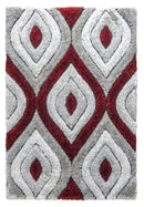 Lush Teardrop Rug Grey/Red