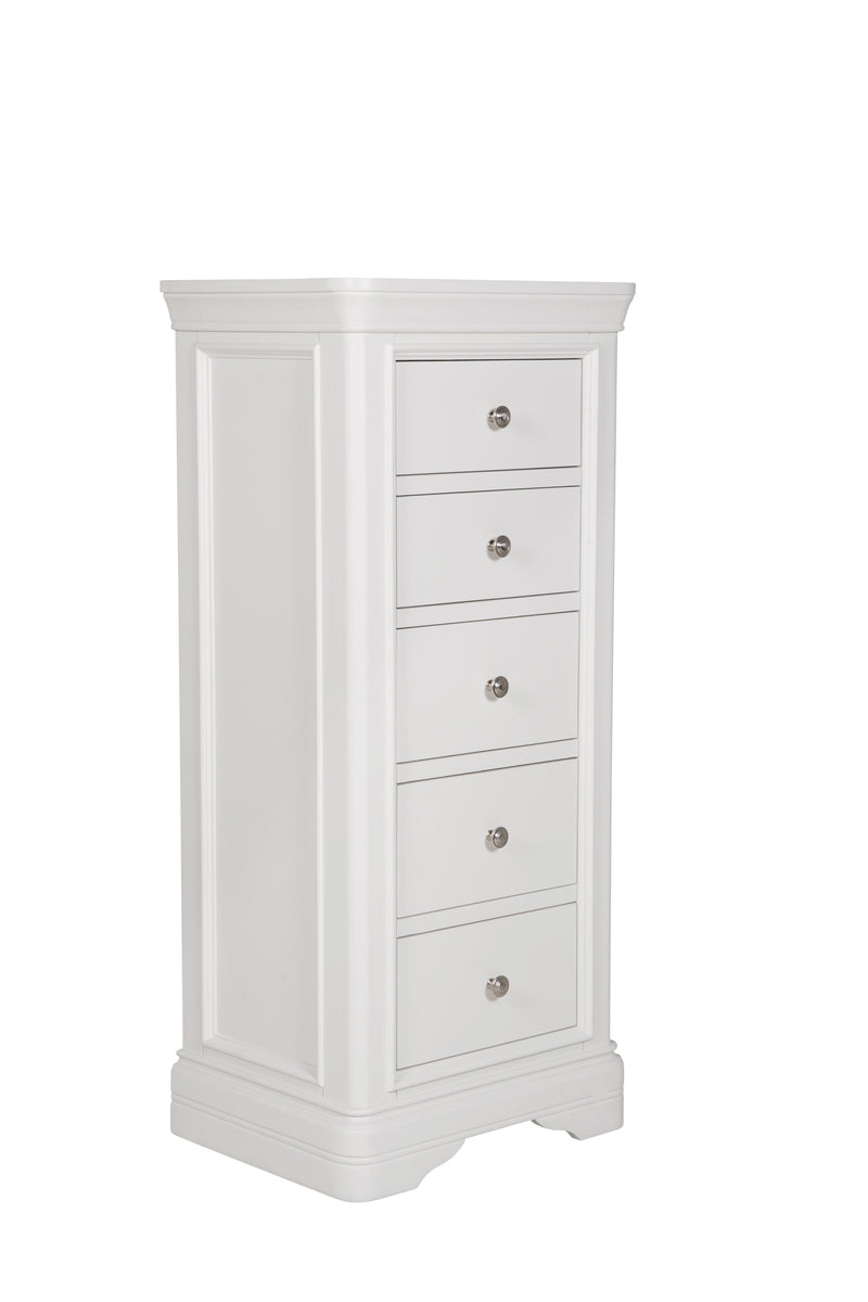 Madrid Tall Chest 5 Drawer Bone