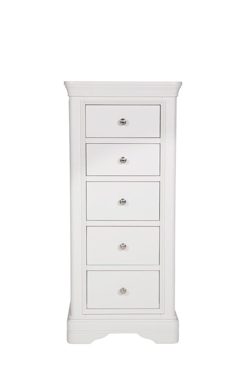 Madrid Tall Chest 5 Drawer Bone