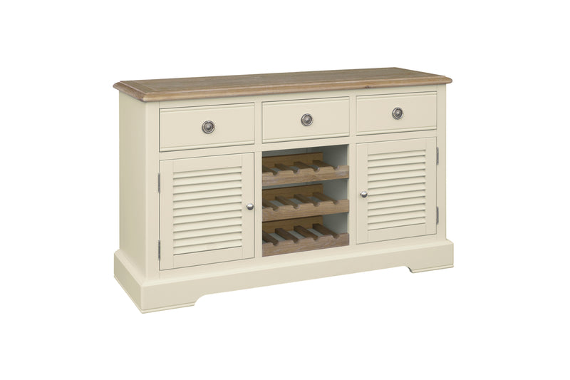Meg Oak Large Sideboard with Wine Rack