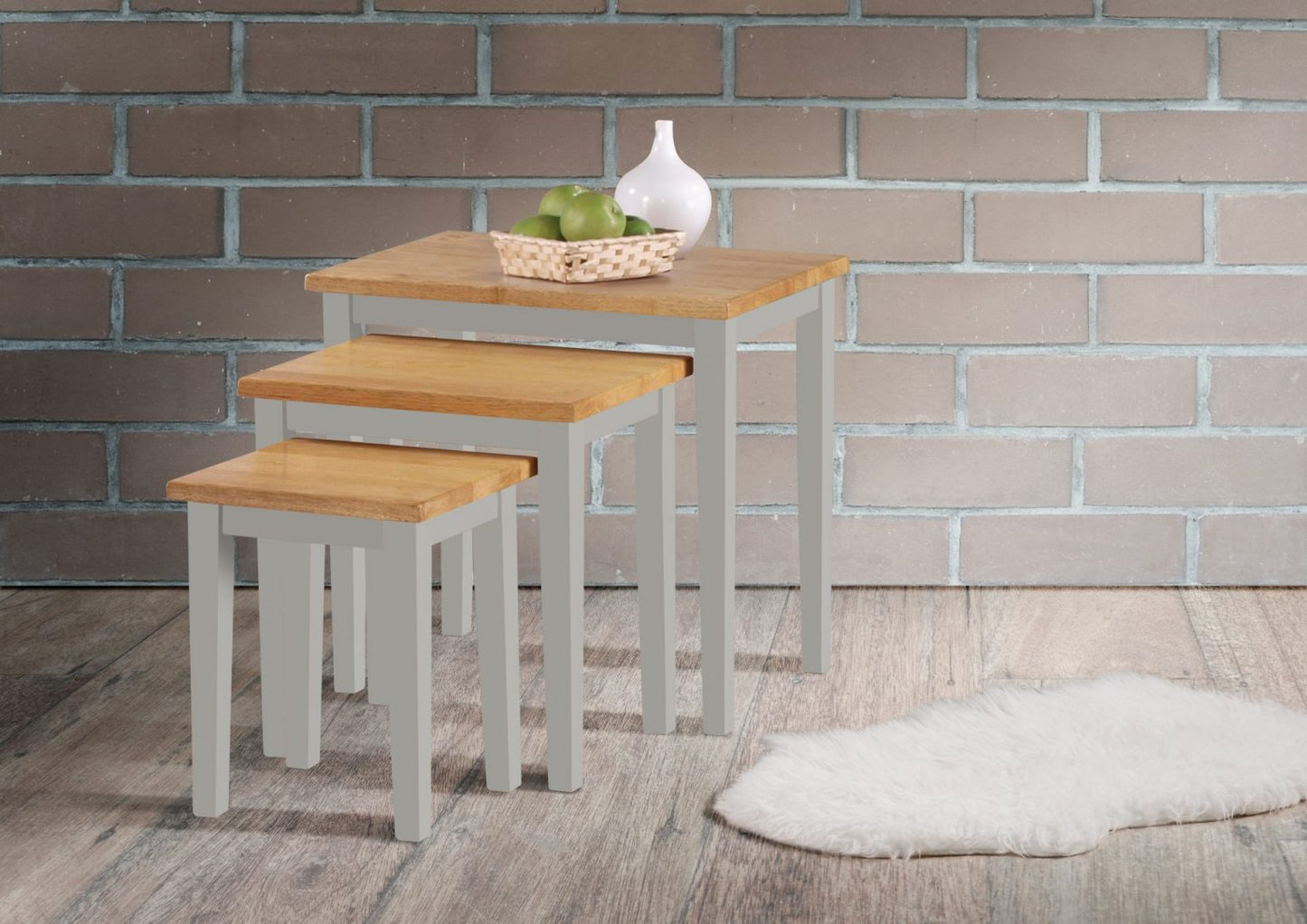 Lissa Nest of Tables Grey & Oak