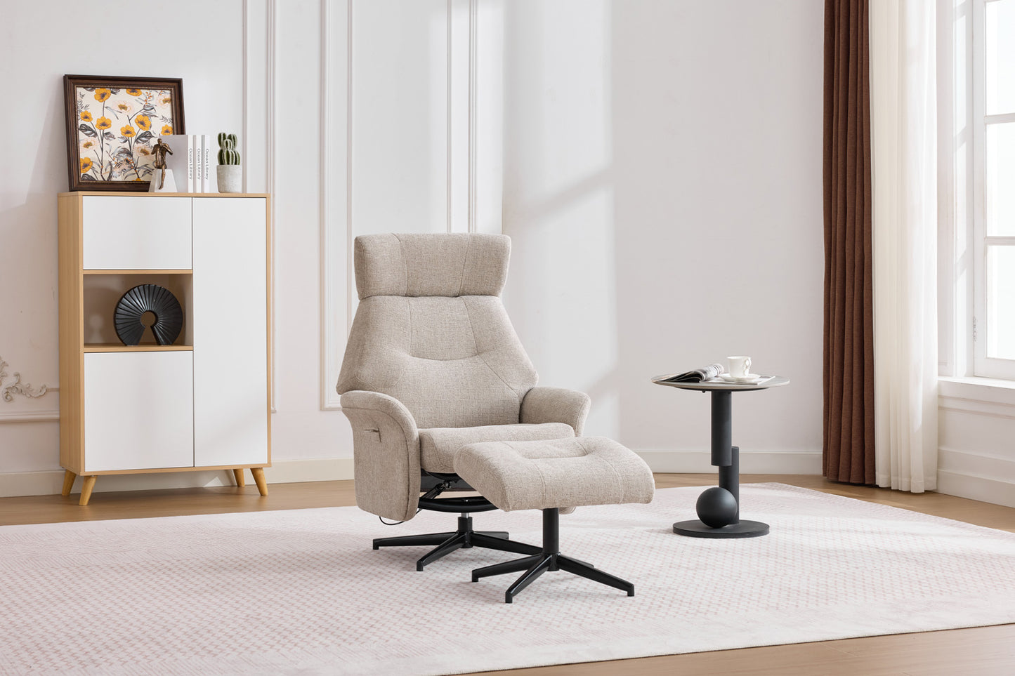 Mabel Ease Back Swivel Chair w/Stool