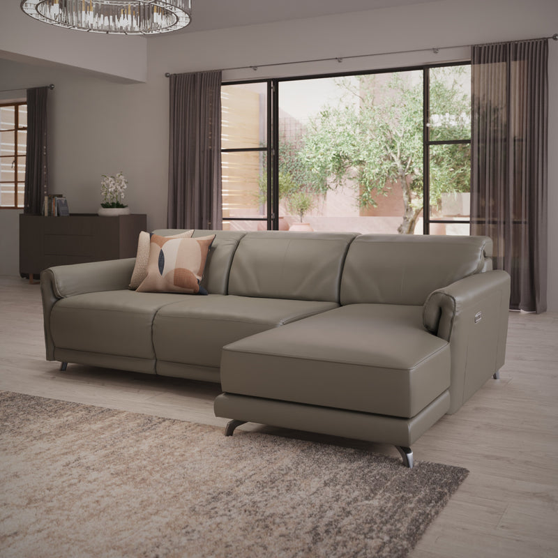 Amalfi Corner Electric Recliner RHF - Steel