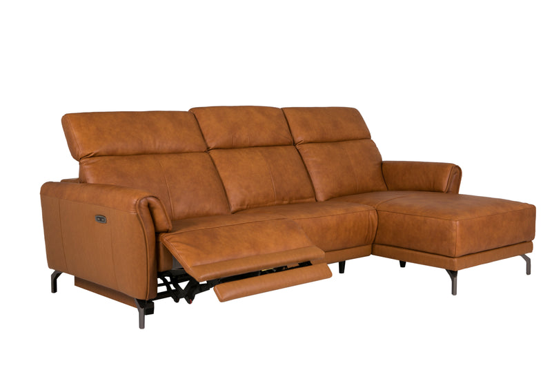 Amalfi Corner Electric Recliner Right Hand Facing - Tan