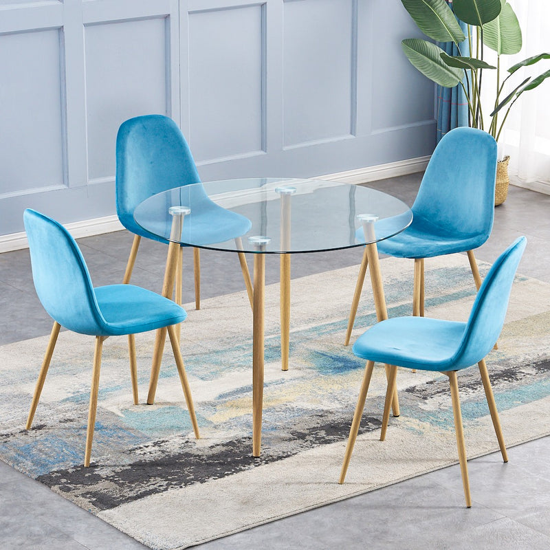 Bergen Dining Chair Velvet Blue